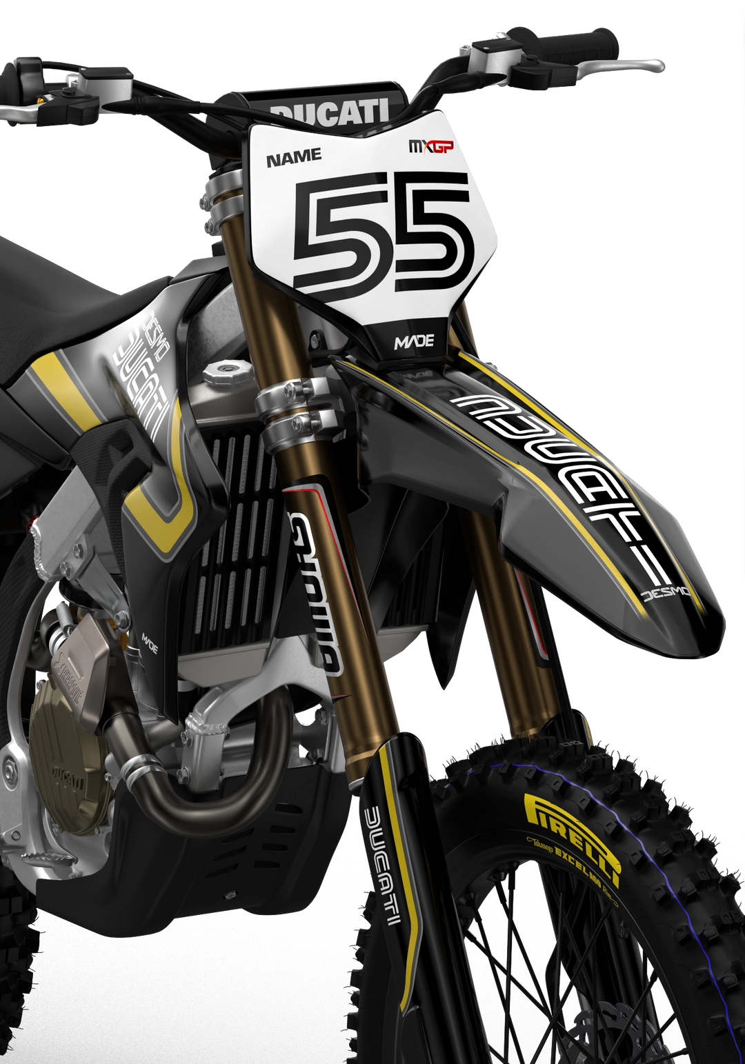 Ducati Desmo Retro Style custom graphics from madestickers.com Black#color_black