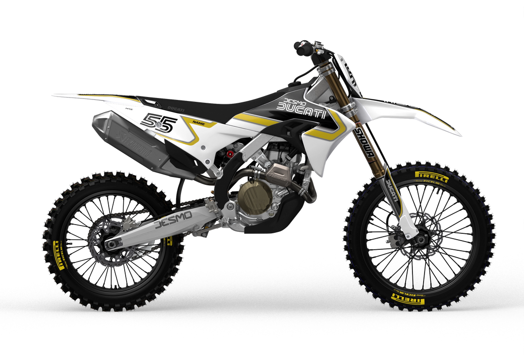 Ducati Desmo Retro Style custom graphics from madestickers.com White#color_white