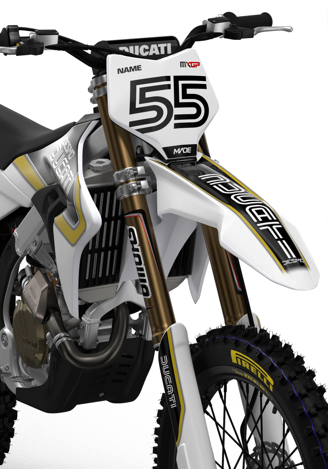 Ducati Desmo Retro Style custom graphics from madestickers.com White#color_white