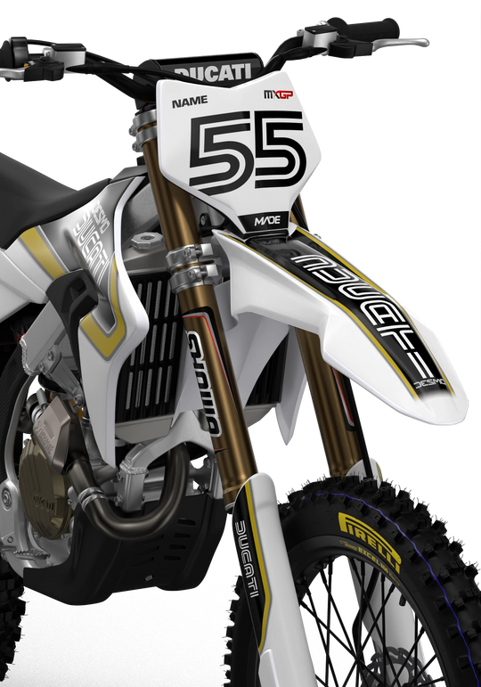 Ducati Desmo Retro Style custom graphics from madestickers.com White#color_white