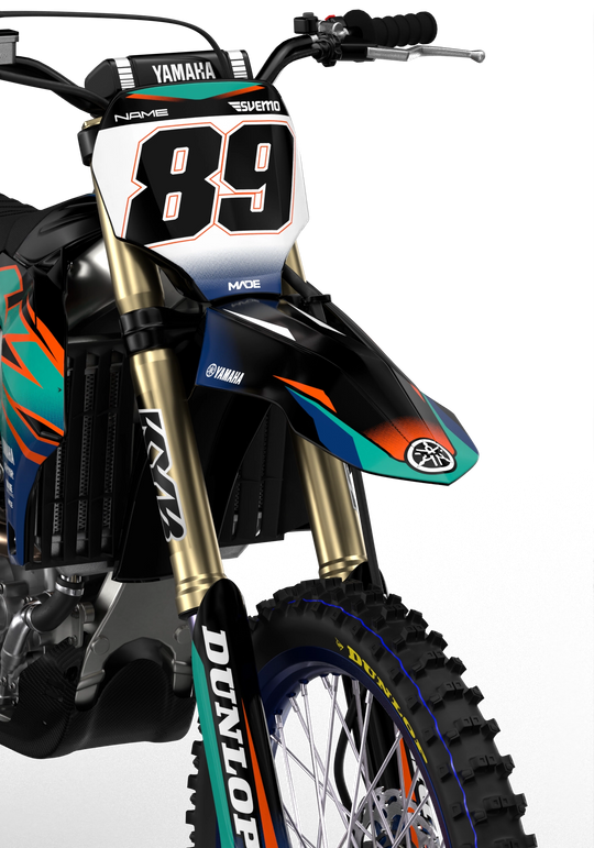 Yamaha YZ YZF Rival durable graphics kit - madestickers.com GreenOrange#color_greenorange