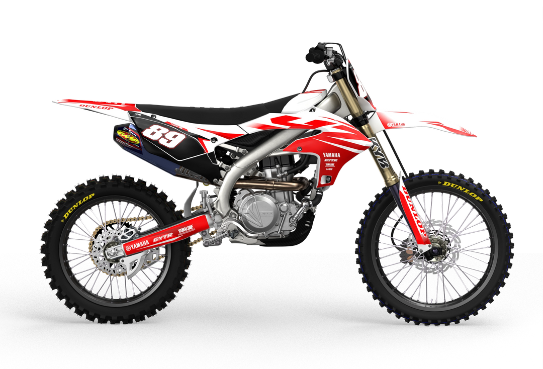 Yamaha YZ YZF Rival durable graphics kit - madestickers.com WhiteRed#color_whitered