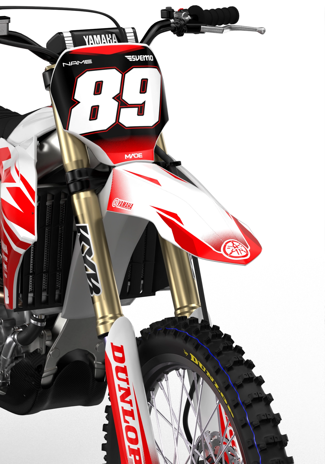 Yamaha YZ YZF Rival durable graphics kit - madestickers.com WhiteRed#color_whitered