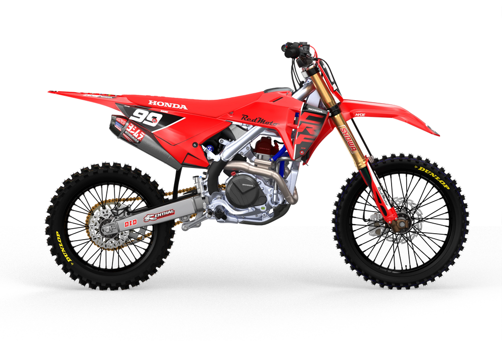 CRF Honda simple and clean graphics to protect your motocross dirt bike from amdestickers.com Black#color_black