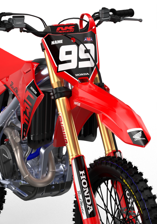 CRF Honda simple and clean graphics to protect your motocross dirt bike from amdestickers.com Black#color_black