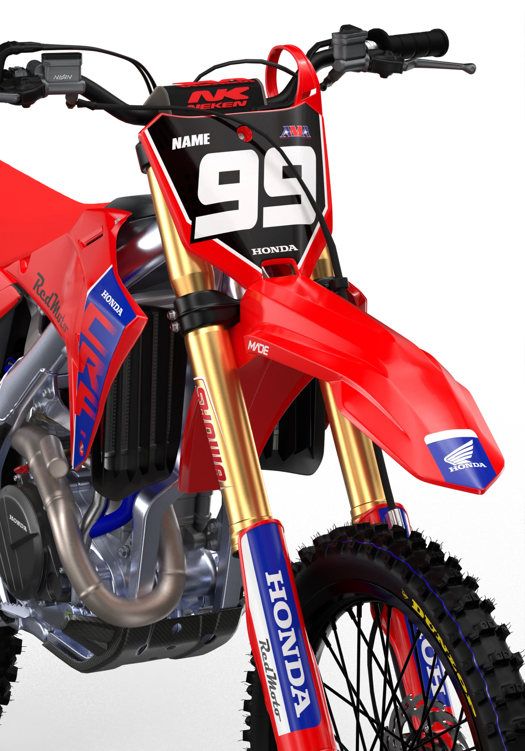 CRF Honda simple and clean graphics to protect your motocross dirt bike from amdestickers.com Blue#color_blue