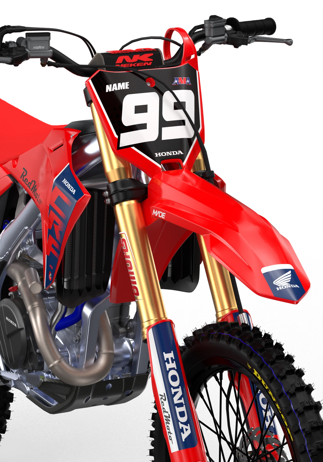 CRF Honda simple and clean graphics to protect your motocross dirt bike from amdestickers.com DarkBlue#color_darkblue