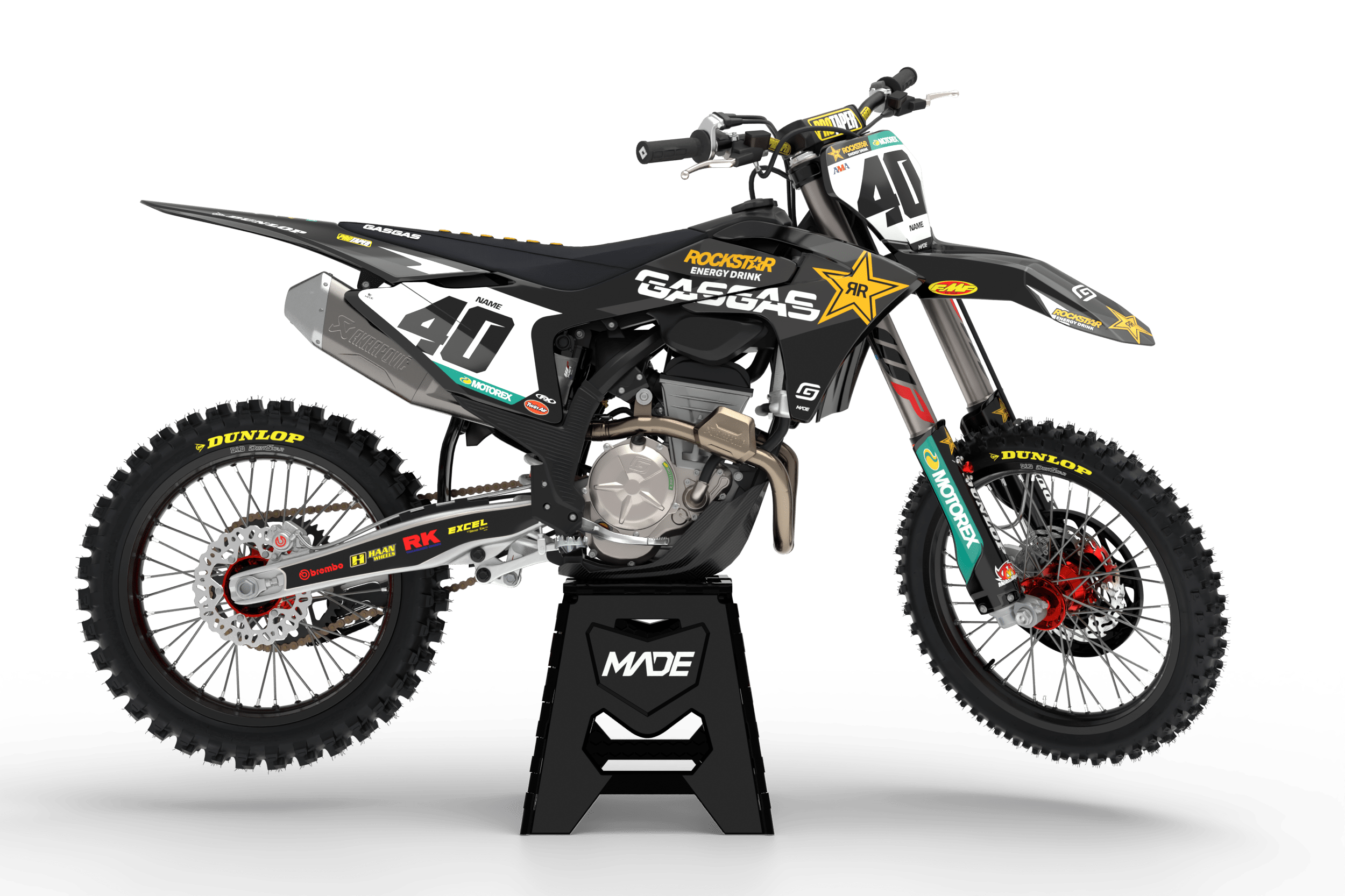 GASGAS MC TC EC ROCKSTAR GRAPHICS KIT - Madestickers Black#color_black