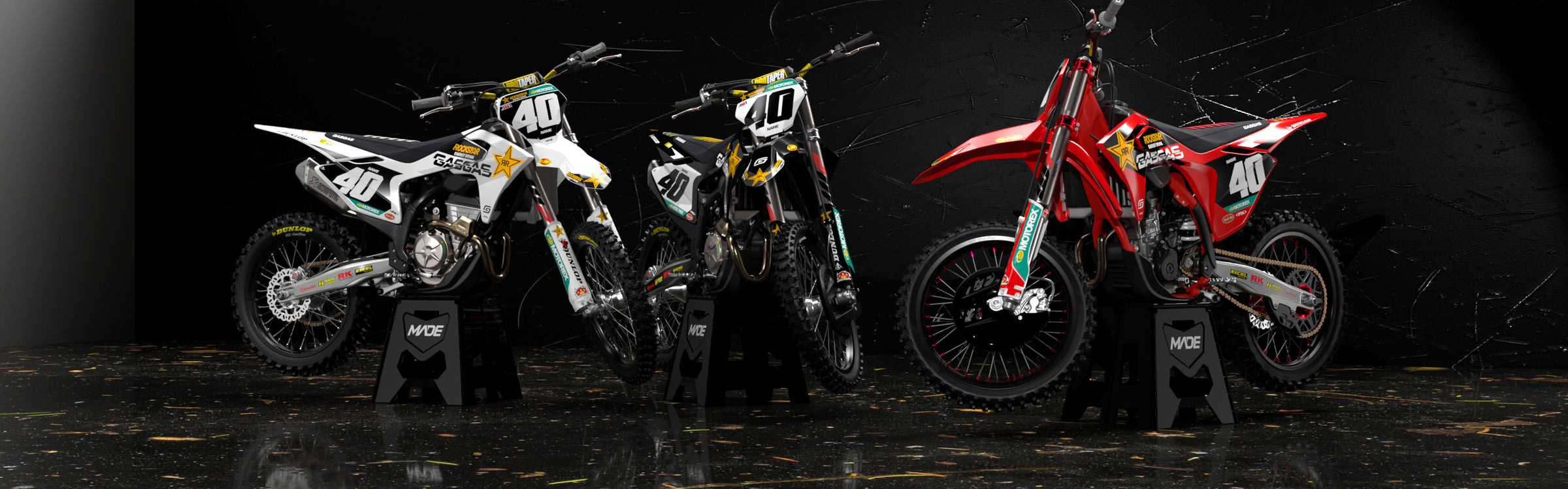 Premium graphics for GasGas motocross dirt bikes from Made stickers