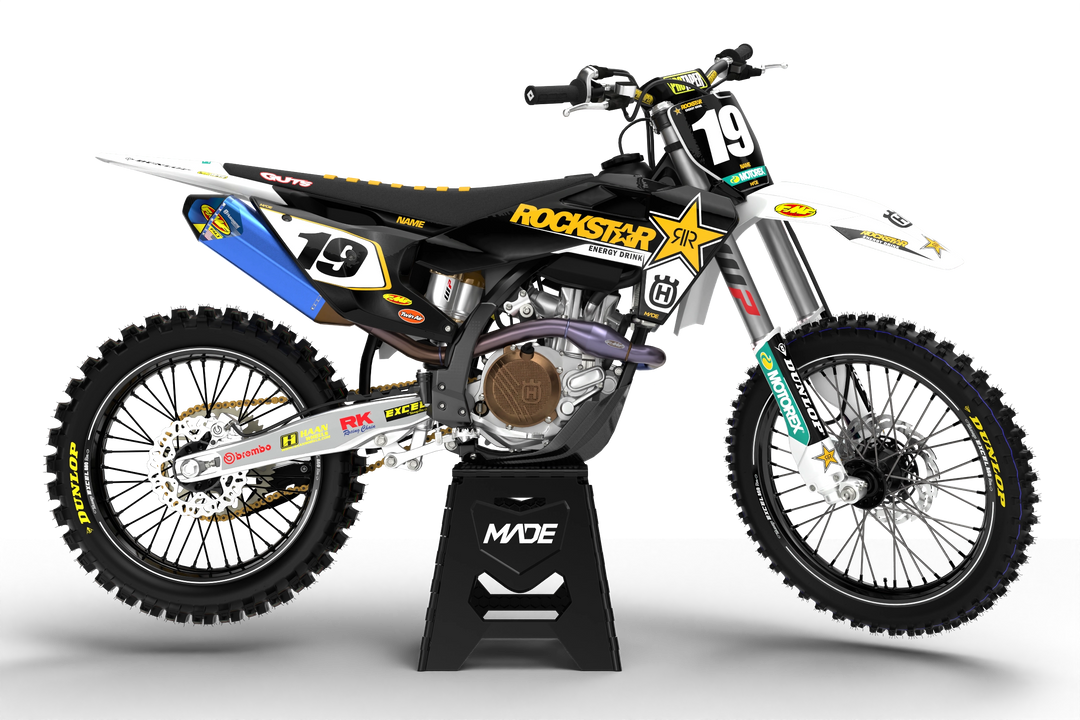 3D renders - Husqvarna MX graphics - Rockstar - white and black - madestickers.com