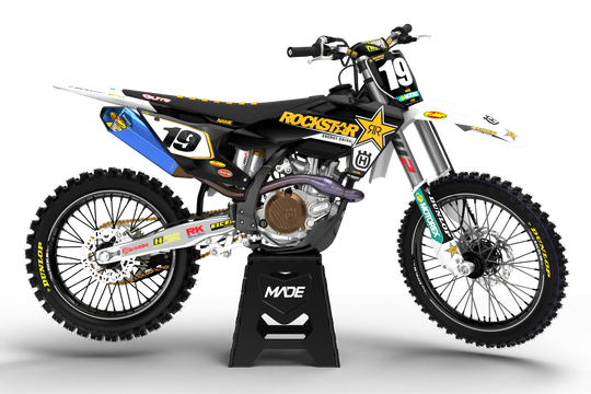 3D renders - Husqvarna MX graphics - Rockstar - white and black - madestickers.com