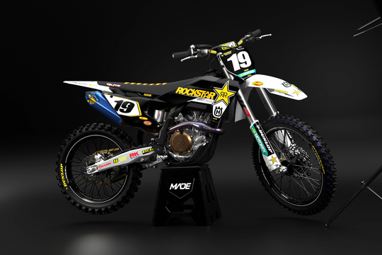 3D renders - Husqvarna MX graphics - Rockstar - white and black - madestickers.com