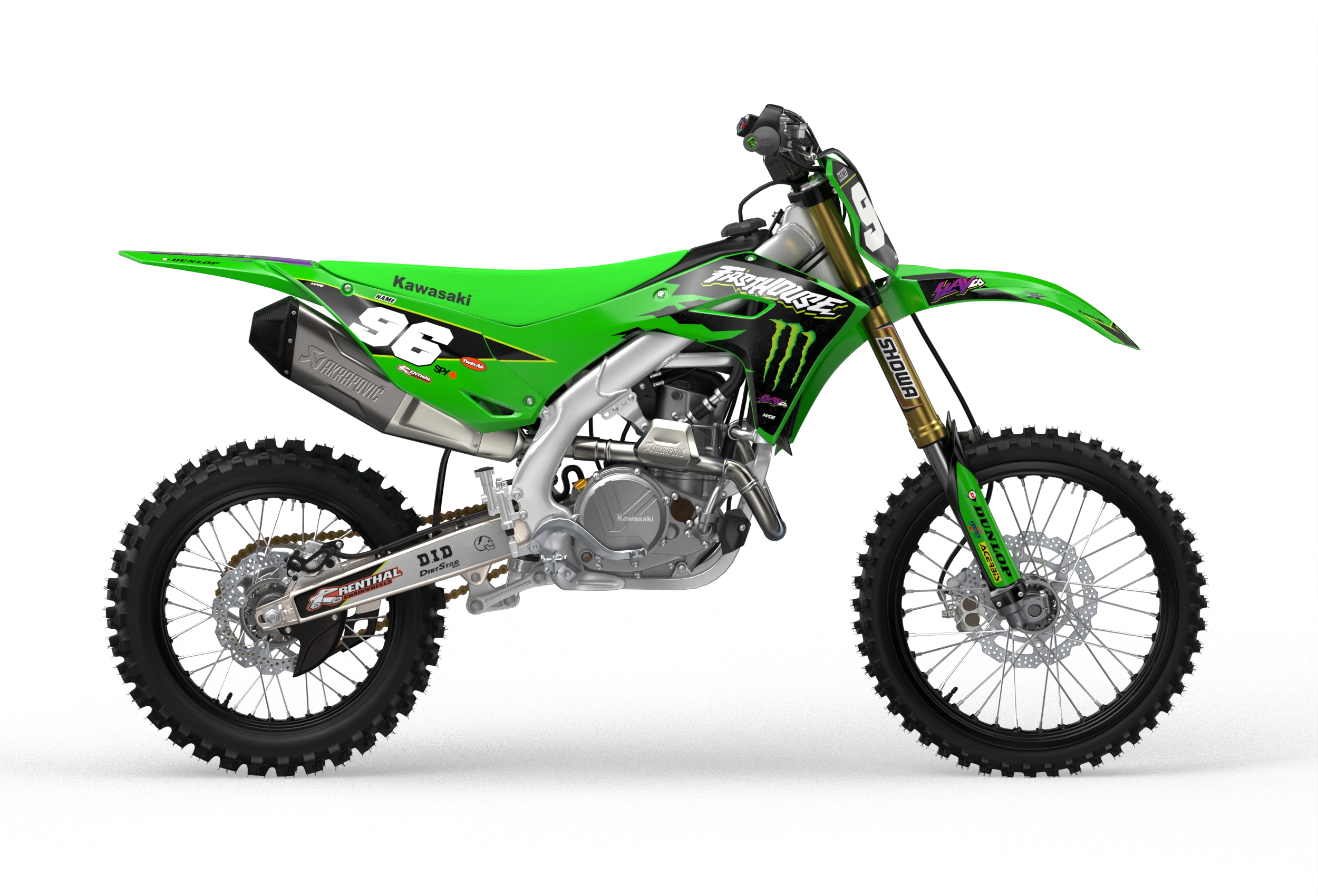 Kawasaki KX Slay Graphics for Motocross dirt bike from madestickers.com Green#color_green