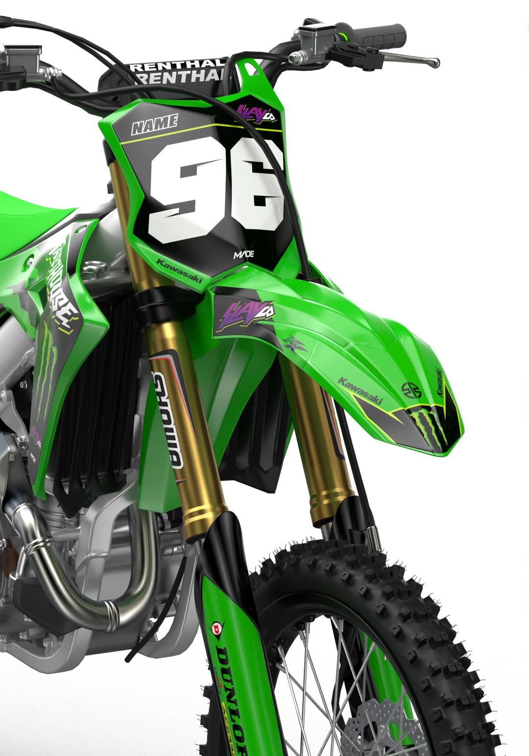 Kawasaki KX Slay Graphics for Motocross dirt bike from madestickers.com Green#color_green