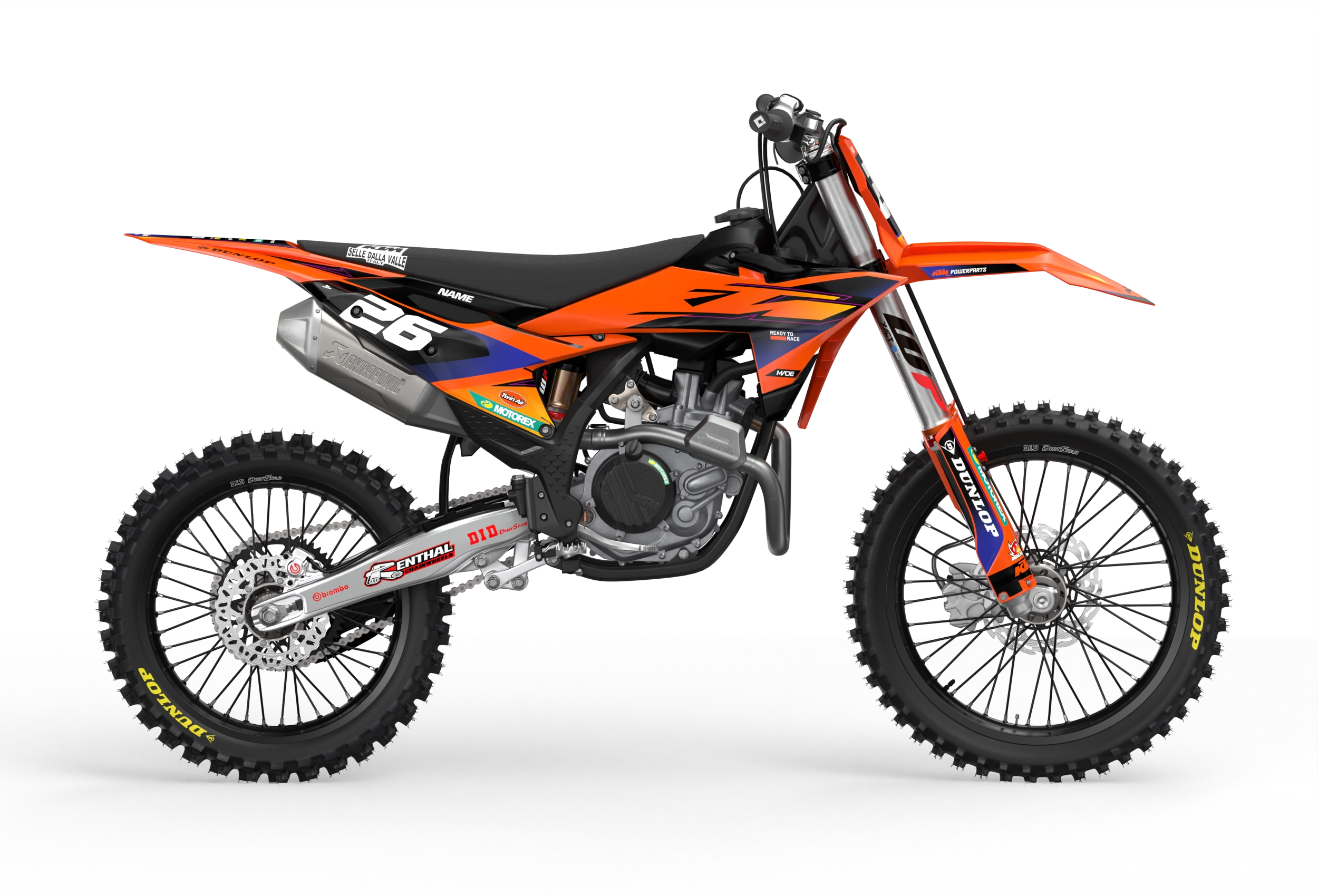 KTM SX/SXF EXC Factory Stock 2026 Graphics design stickers for motocross dirt bikes - madestickers.com