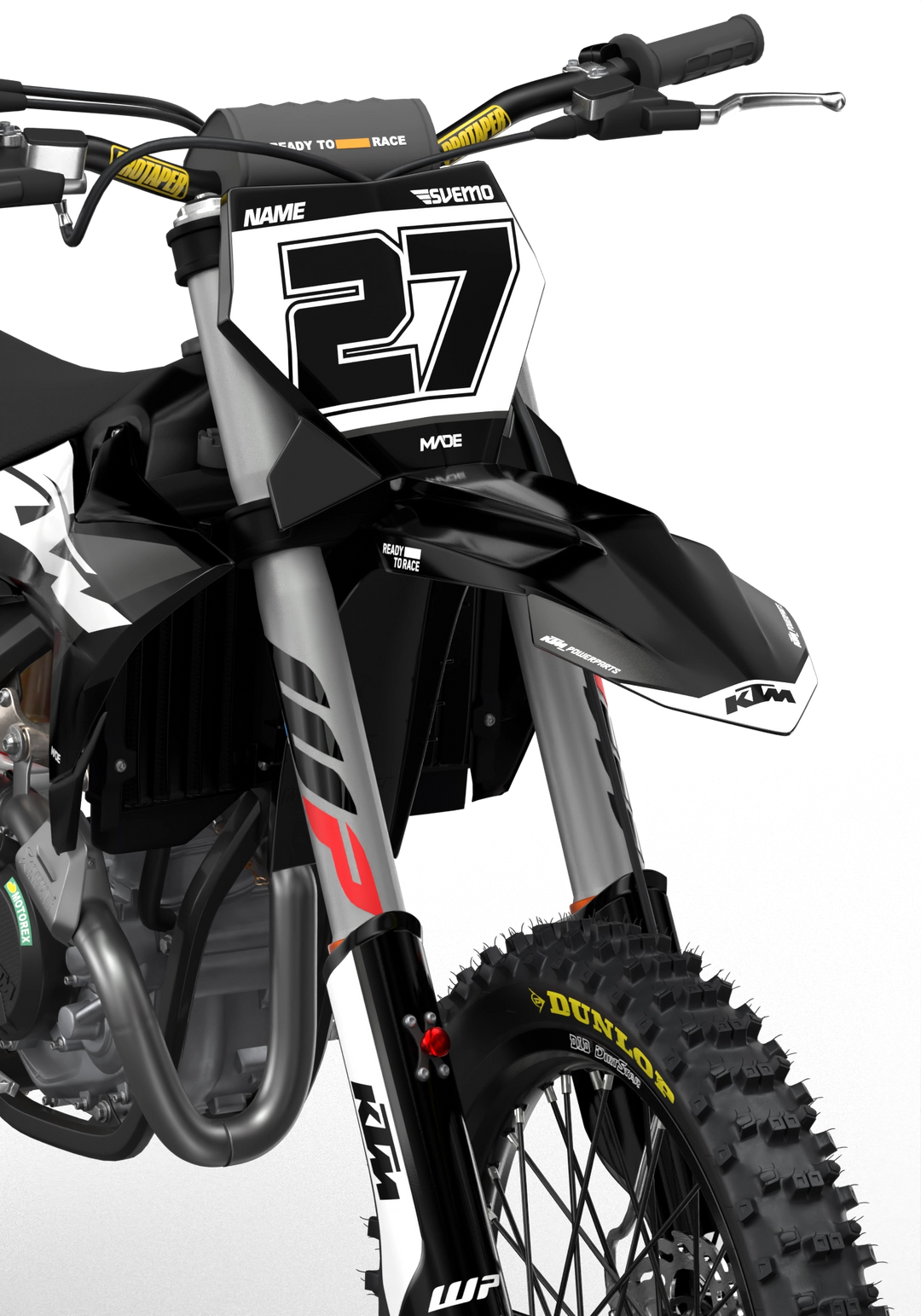 Stock 27 KTM Factory SX SXF 2025- 3D rendering licensed graphics from madestickers.com Black#color_black