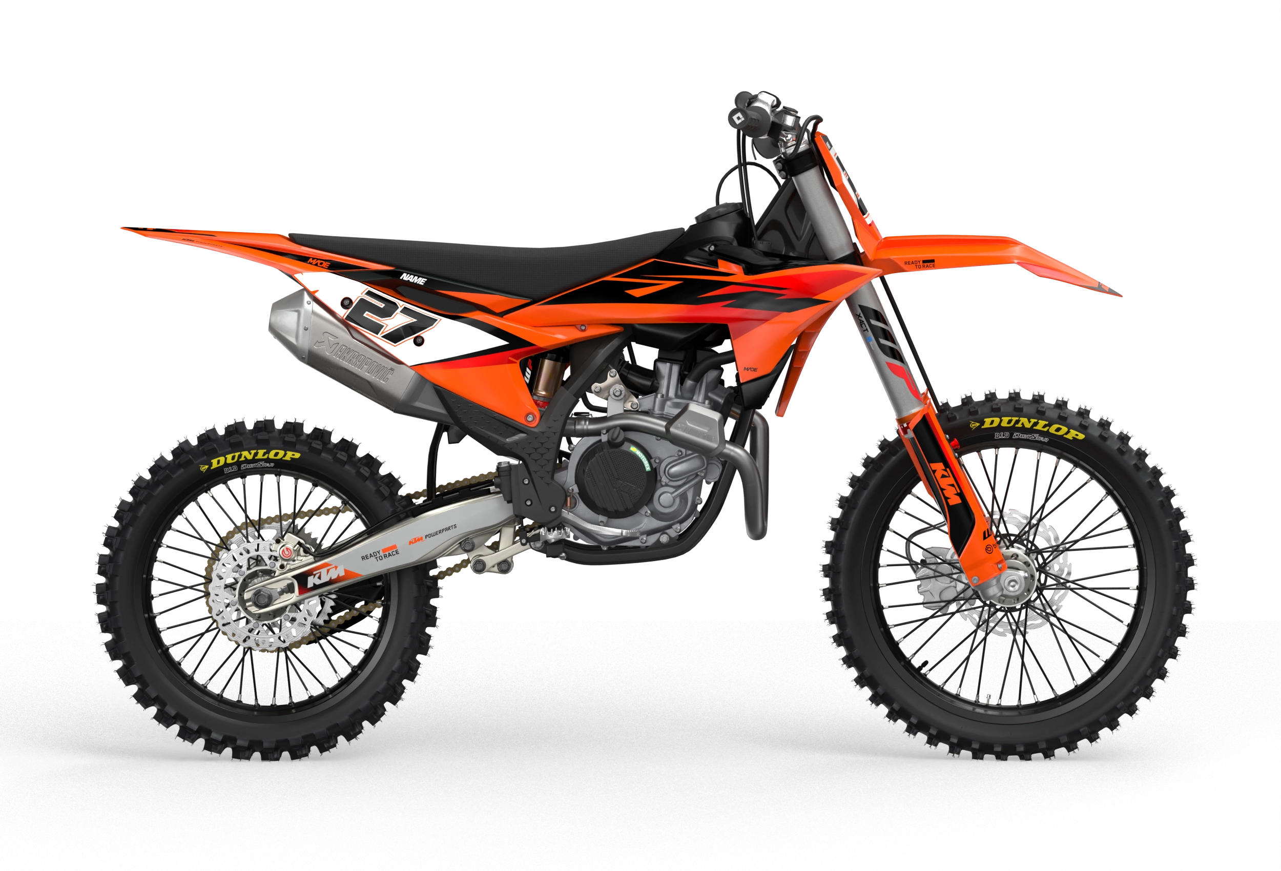 Stock 27 KTM Factory SX SXF 2025- 3D rendering licensed graphics from madestickers.com Red#color_red