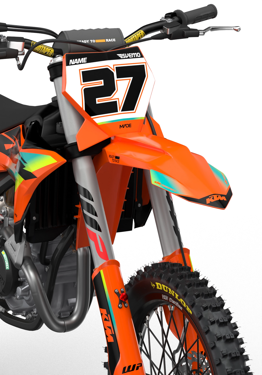 Stock 27 KTM Factory SX SXF 2025- 3D rendering licensed graphics from madestickers.com Turquoise#color_turquoise