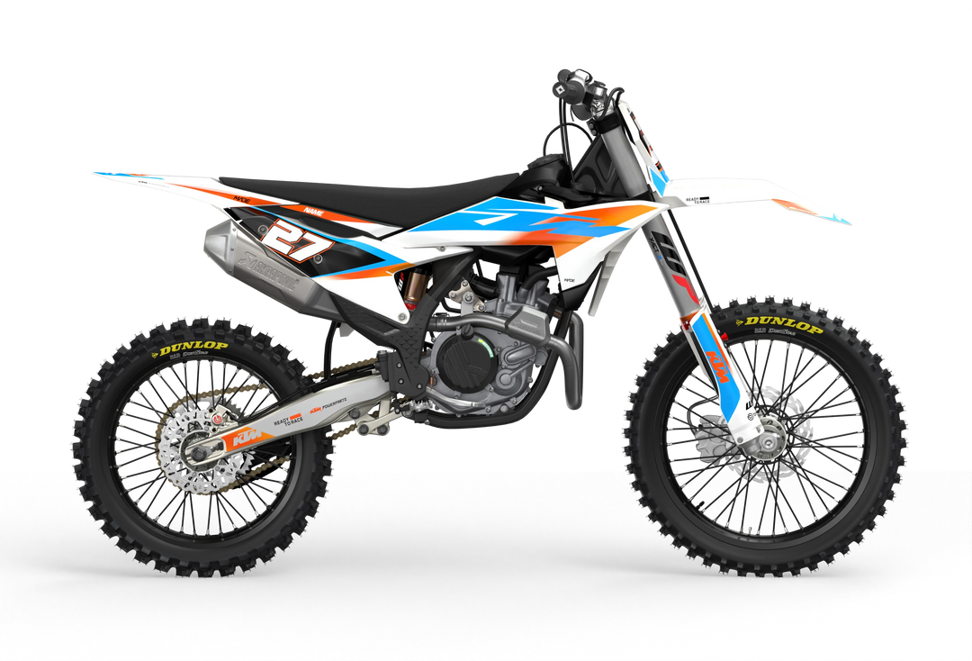 Stock 27 KTM Factory SX SXF 2025- 3D rendering licensed graphics from madestickers.com White#color_white