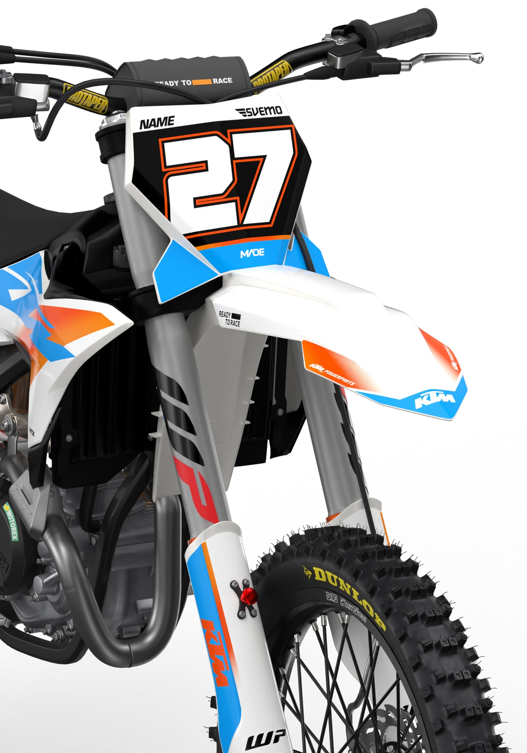 Stock 27 KTM Factory SX SXF 2025- 3D rendering licensed graphics from madestickers.com White#color_white