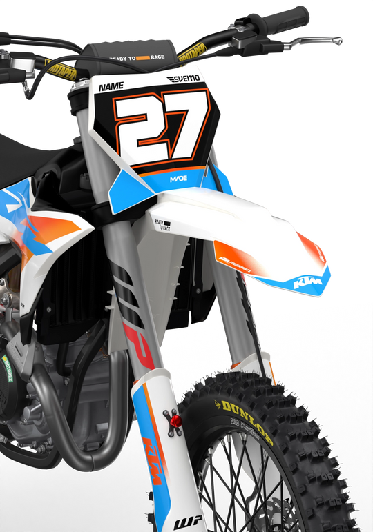 Stock 27 KTM Factory SX SXF 2025- 3D rendering licensed graphics from madestickers.com White#color_white