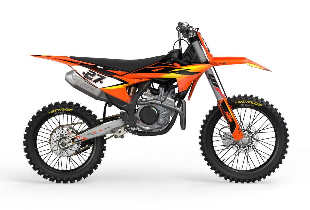 Stock 27 KTM Factory SX SXF 2025- 3D rendering licensed graphics from madestickers.com Yellow#color_yellow