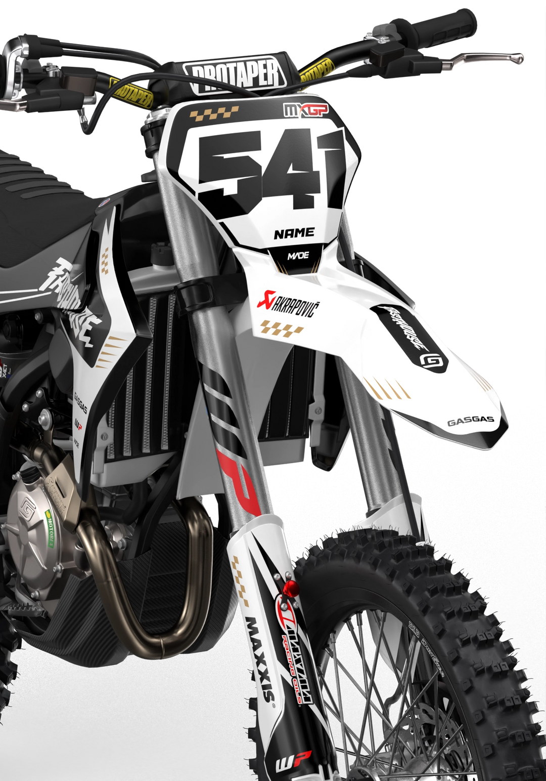 GasGas Titan Graphics to protect your Motocross dirt bike from Madestickers.com in White#color_white