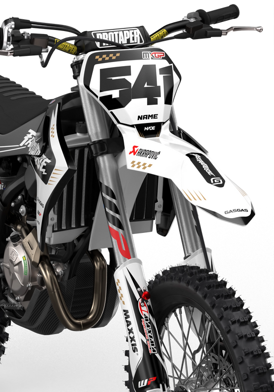 GasGas Titan Graphics to protect your Motocross dirt bike from Madestickers.com in White#color_white