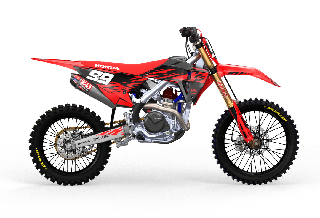 Honda CRF Motocross dirt bike simple graphics for protection from madestickers.com Black#color_black