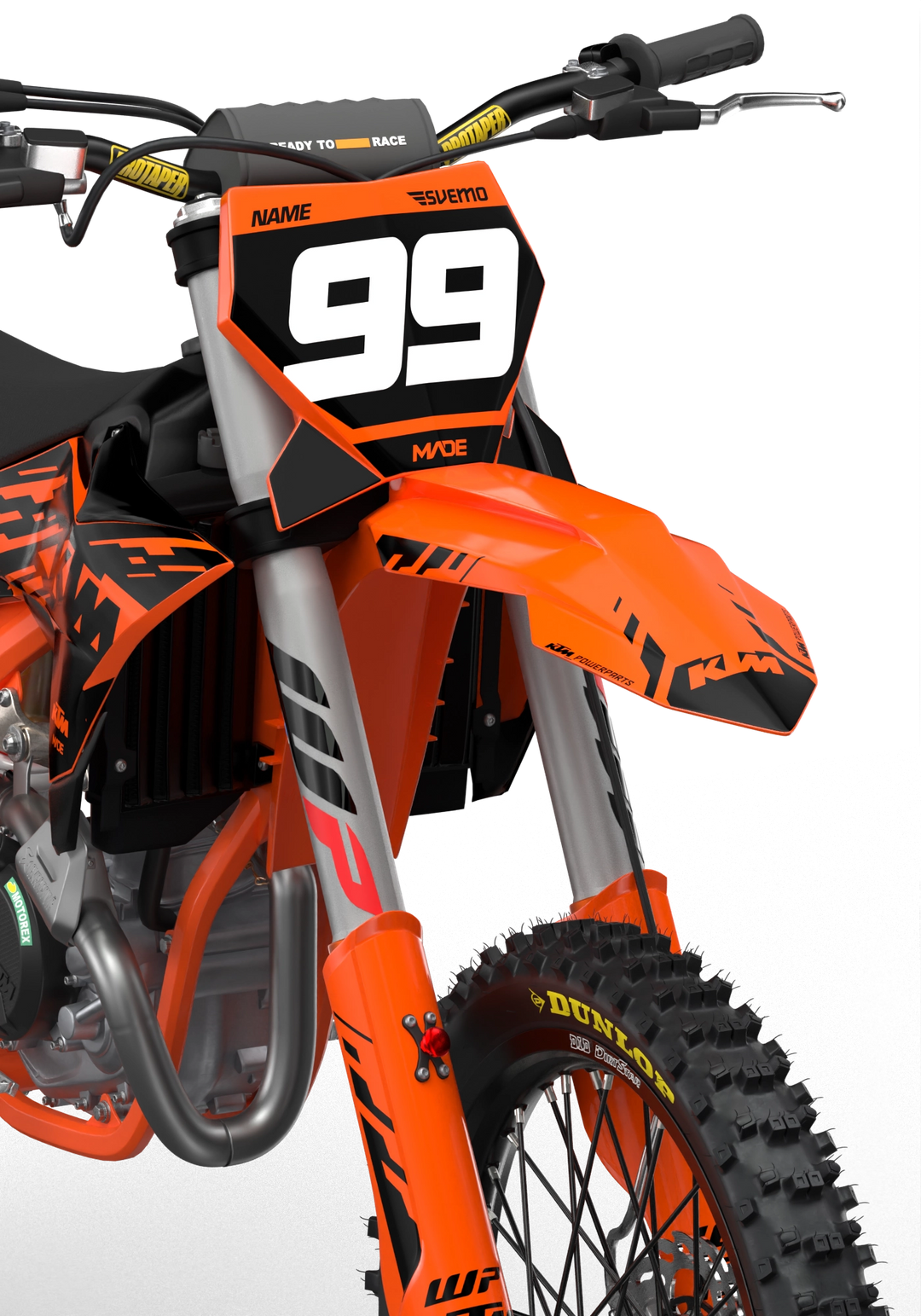KTM SX SXF EXC 3D render motocross dirt bike with dope graphics for protection from madestickers.com Black#color_black