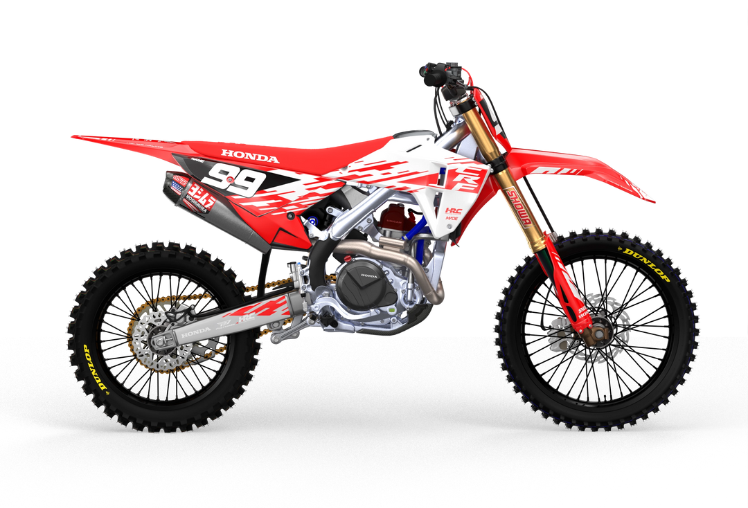 Honda CRF Motocross dirt bike simple graphics for protection from madestickers.com White#color_white