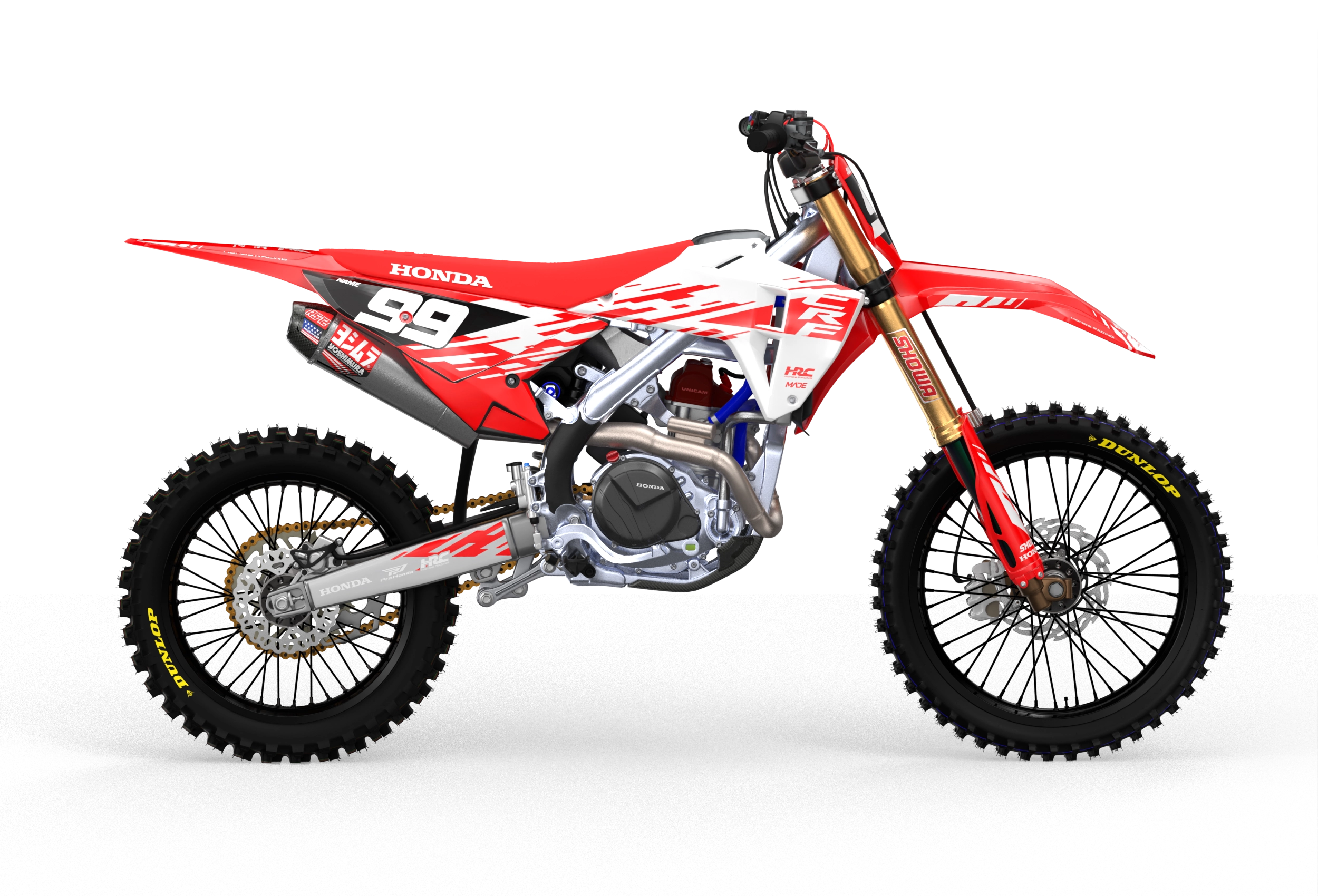 Honda CRF Motocross dirt bike simple graphics for protection from madestickers.com White#color_white