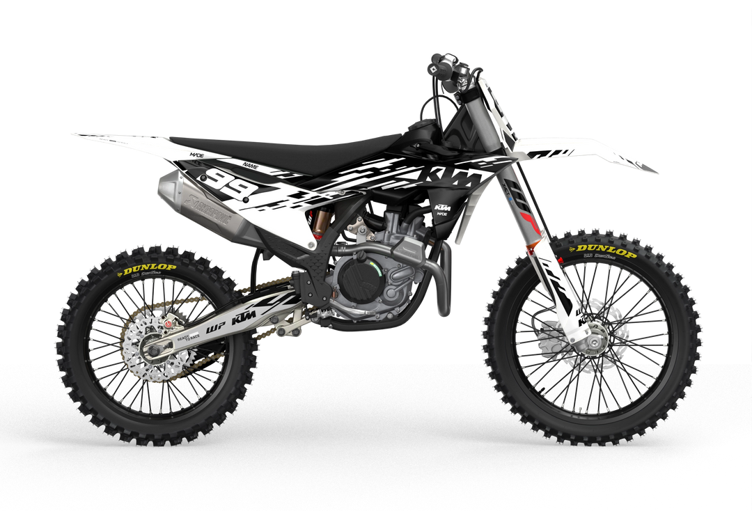 KTM SX SXF EXC 3D render motocross dirt bike with dope graphics for protection from madestickers.com White#color_white