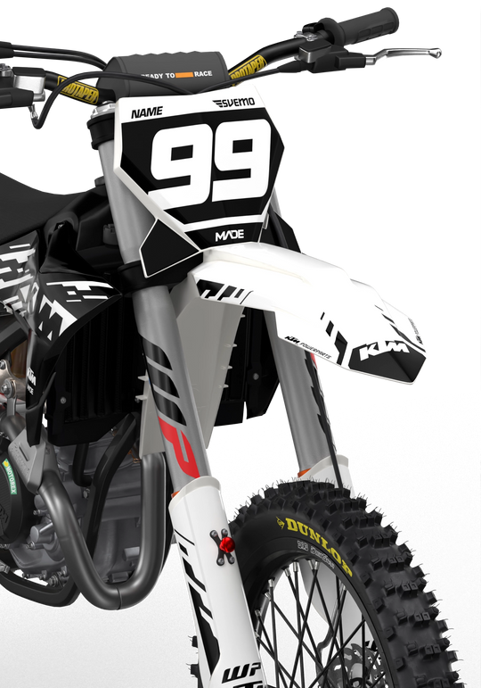 KTM SX SXF EXC 3D render motocross dirt bike with dope graphics for protection from madestickers.com White#color_white