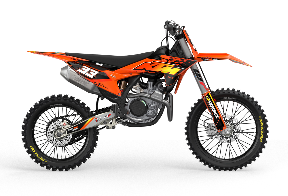 KTM SX SXF Motocross graphics with design Troy - madestickers.com Black#color_black