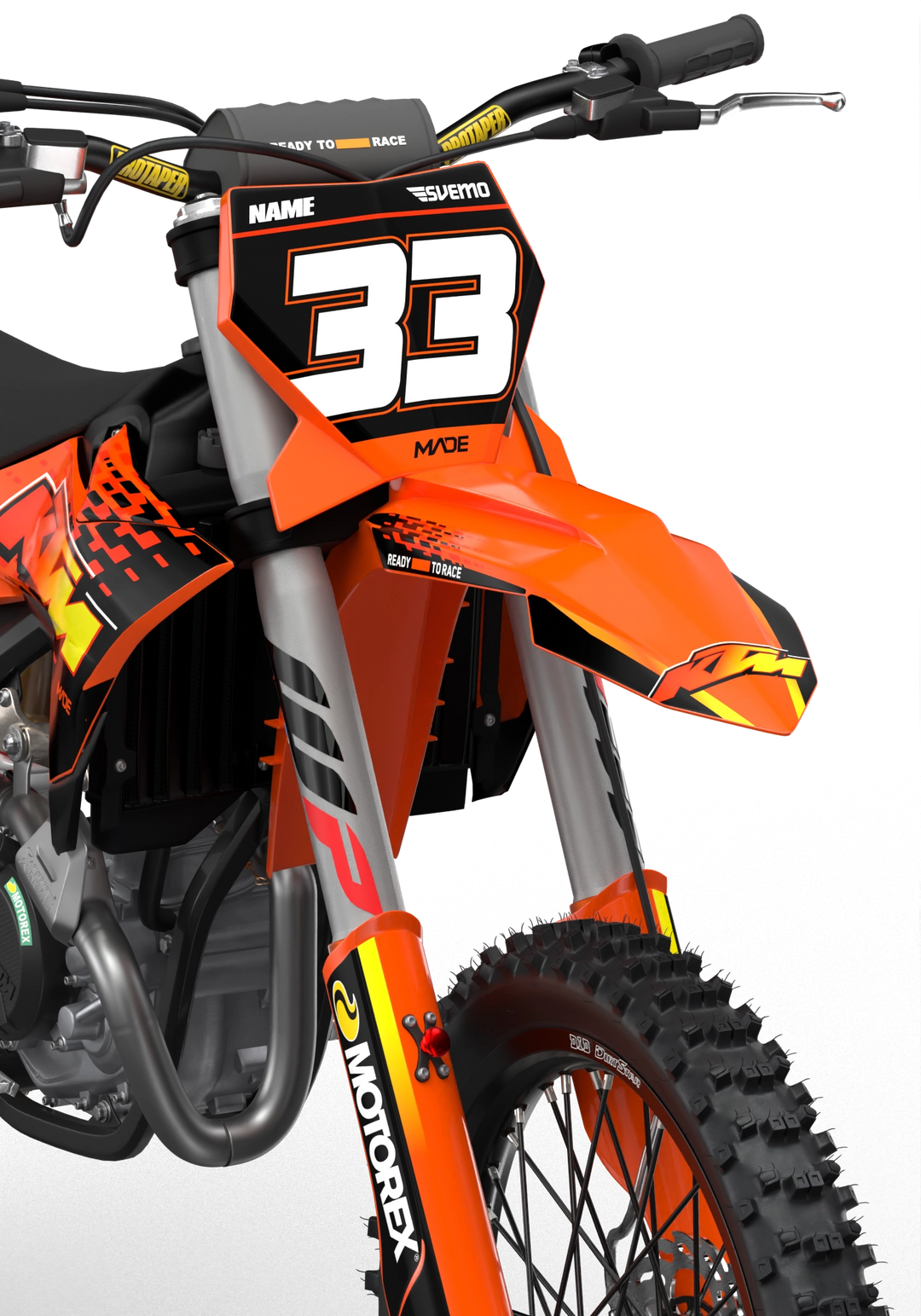 KTM SX SXF Motocross graphics with design Troy - madestickers.com Black#color_black