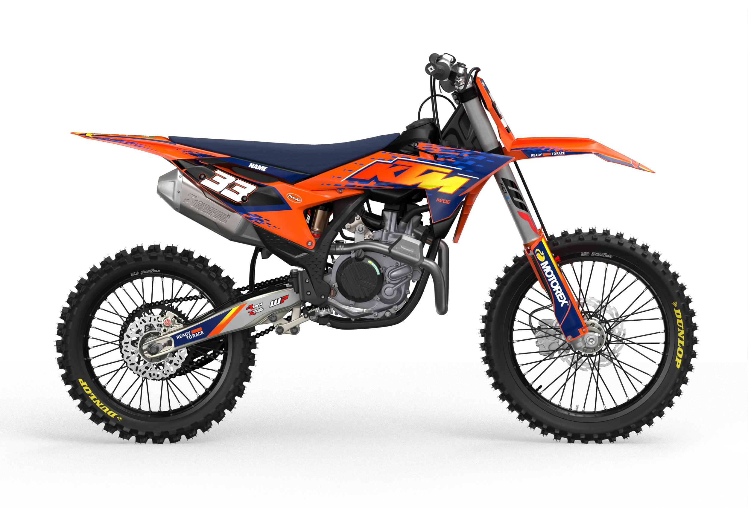 KTM SX SXF Motocross graphics with design Troy - madestickers.com Blue#color_blue