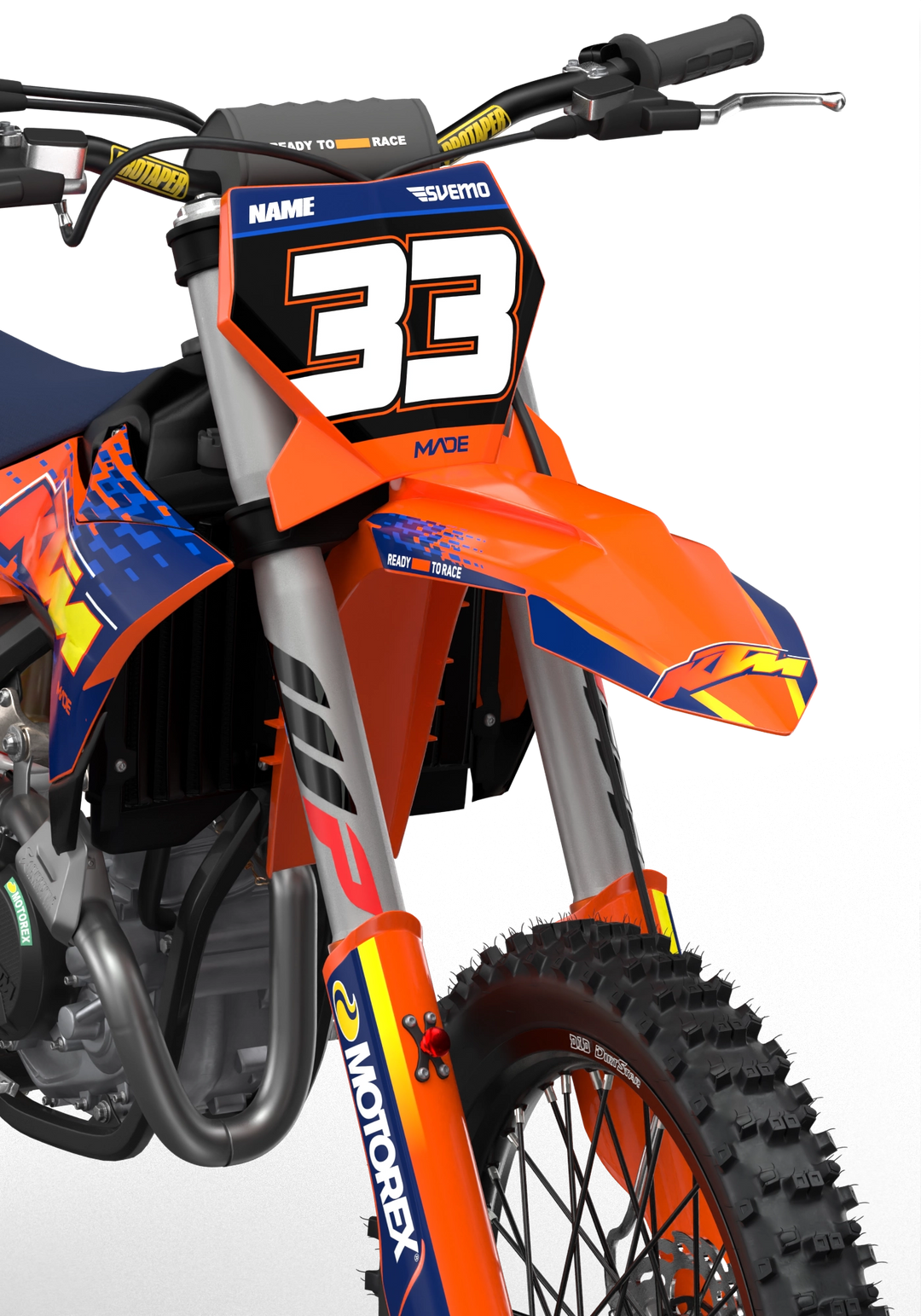 KTM SX SXF Motocross graphics with design Troy - madestickers.com Blue#color_blue