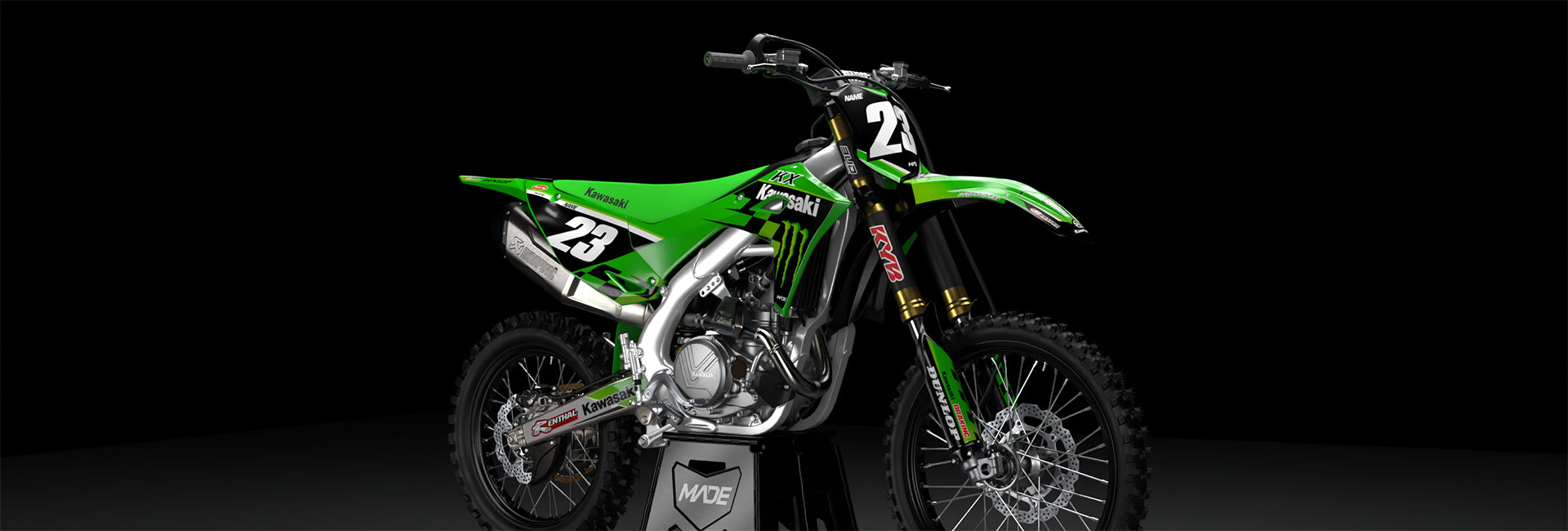 Kawasaki graphics promo picture with design named Victory - madestickers.com 