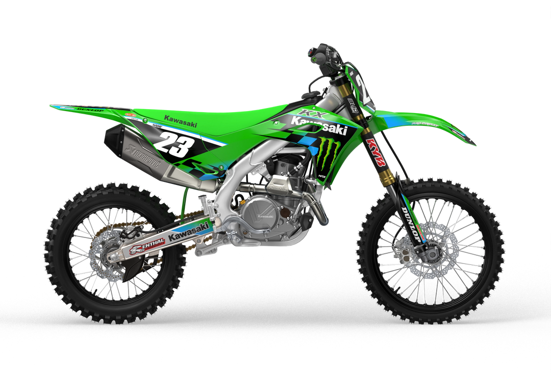 Kawasaki KXF motocross graphics design Victory Blue#color_blue