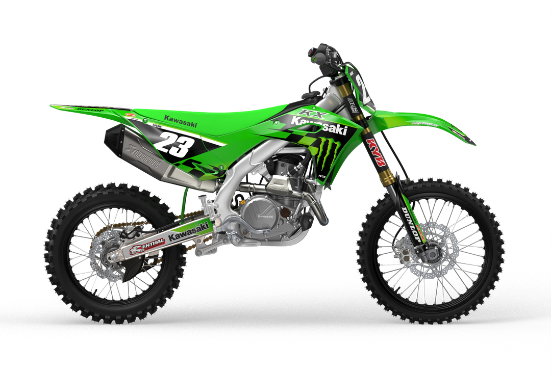 Kawasaki KXF motocross graphics design Victory Green#color_green