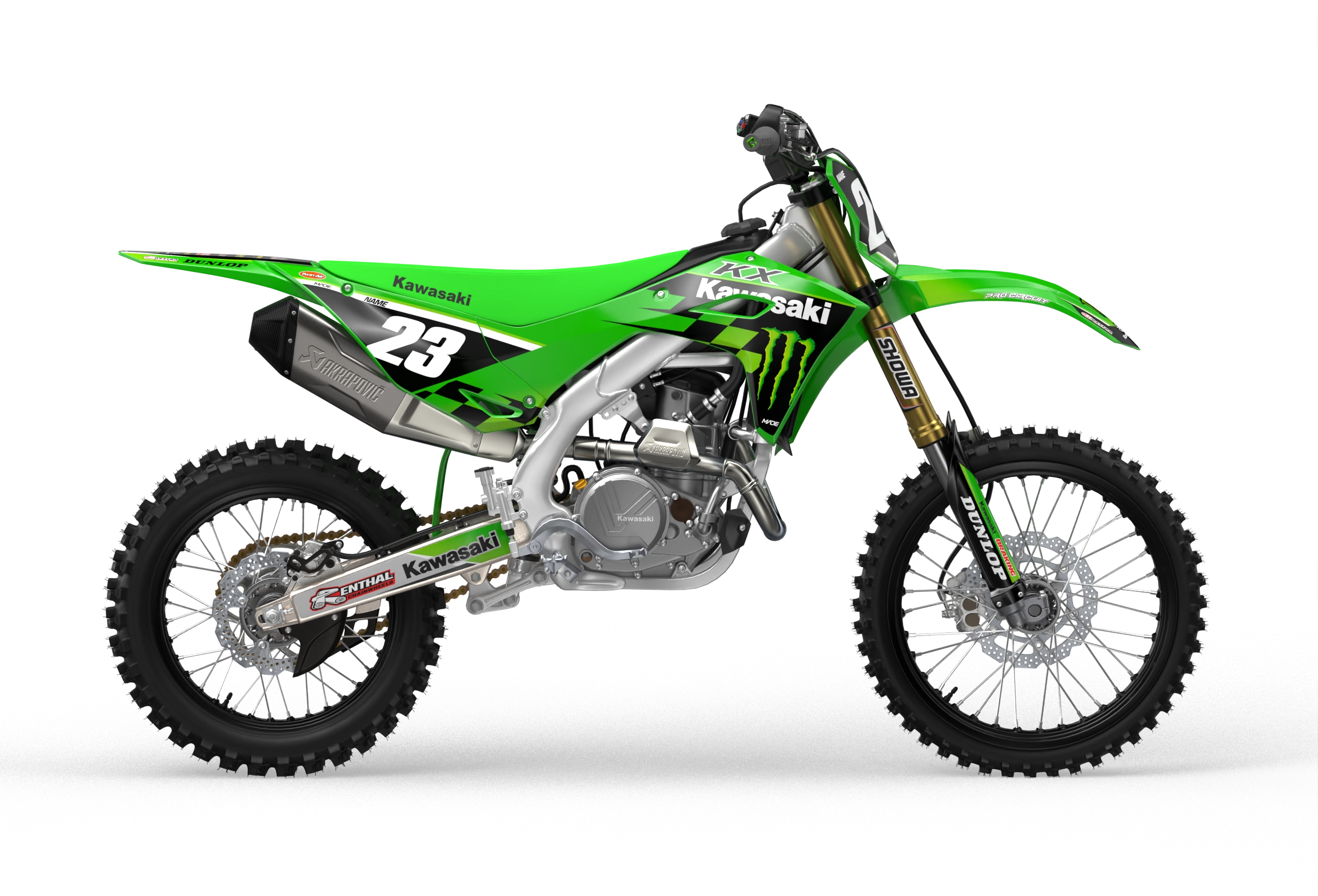 Kawasaki KXF motocross graphics design Victory Green#color_green