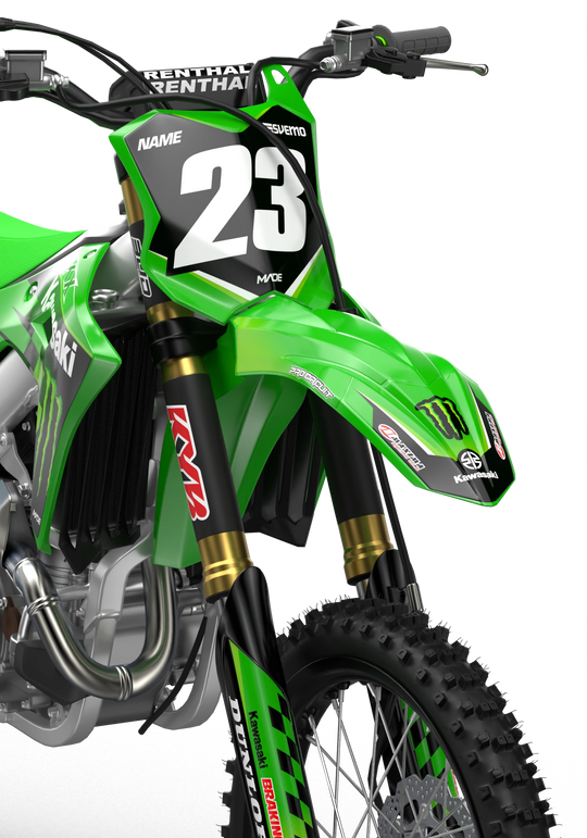 Kawasaki KXF motocross graphics design Victory Green#color_green