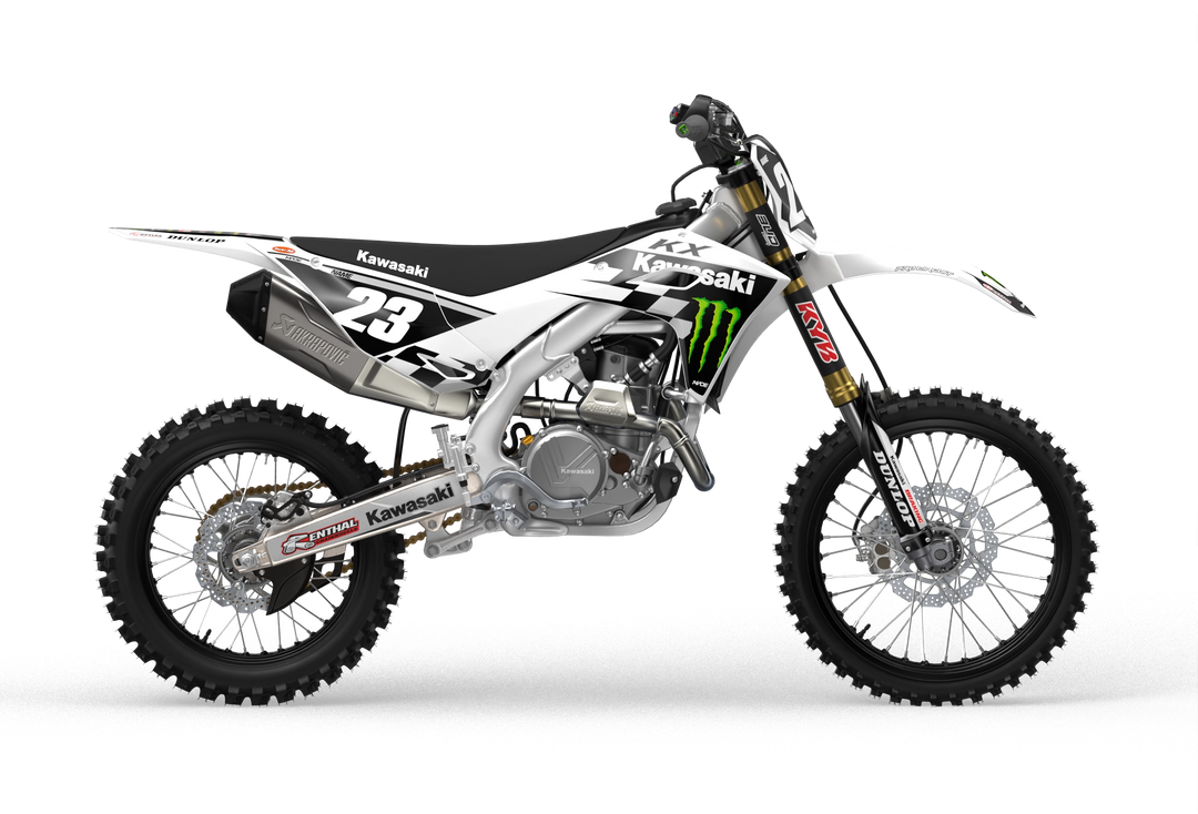 Kawasaki KXF motocross graphics design Victory White#color_white