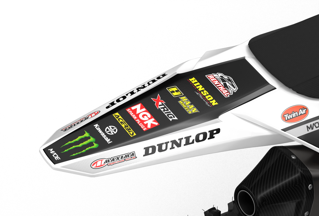 Kawasaki KXF motocross graphics design Victory White#color_white