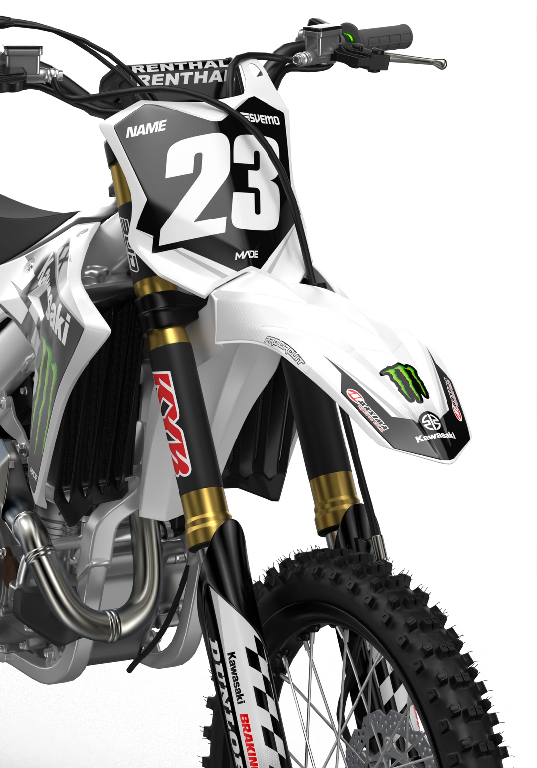 Kawasaki KXF motocross graphics design Victory White#color_white