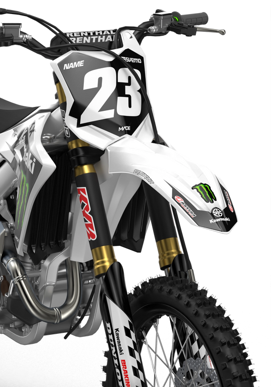 Kawasaki KXF motocross graphics design Victory White#color_white