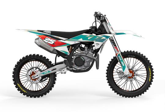 Visby KTM SXF dirt bike motocross graphics - 3D render picture - madestickers Green#color_green