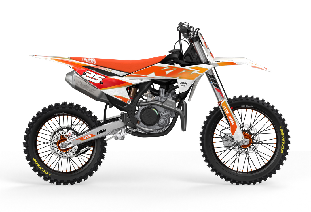 Visby KTM SXF dirt bike motocross graphics - 3D render picture - madestickers Orange#color_orange