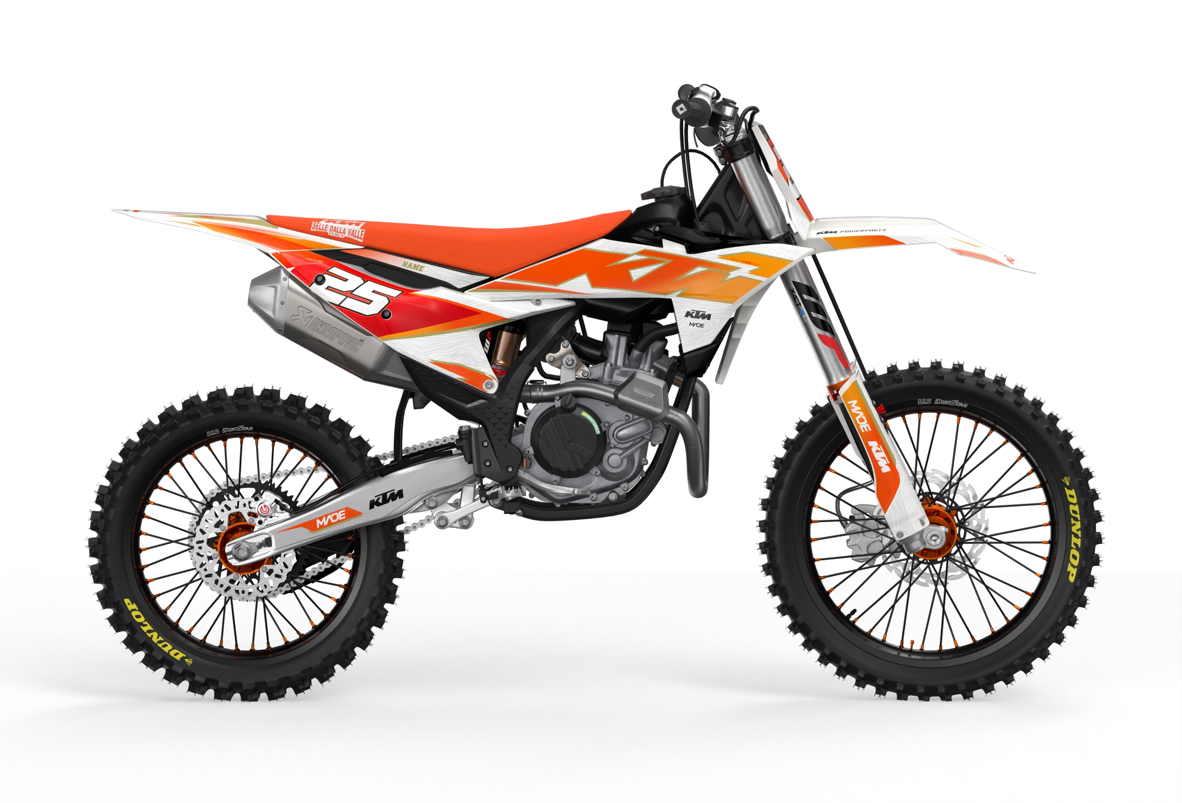 Visby KTM SXF dirt bike motocross graphics - 3D render picture - madestickers Orange#color_orange